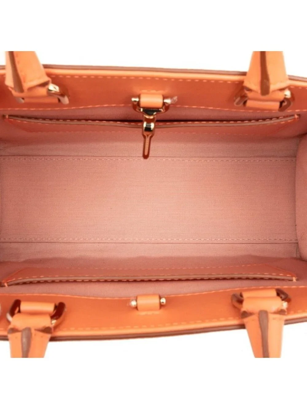 Bvlgari Logo 2-Way Shoulder Bag Orange Leather